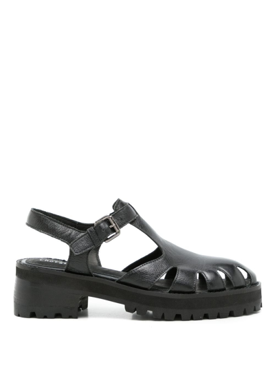 Shop Studio Chofakian Studio 117 55mm Leather Sandals In Black