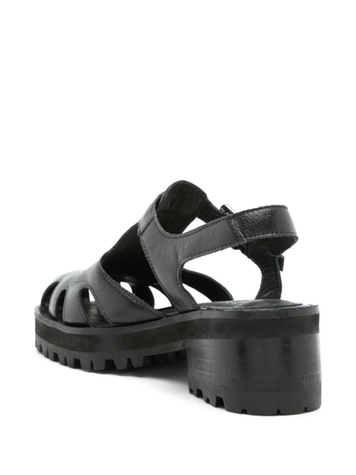 Shop Studio Chofakian Studio 117 55mm Leather Sandals In Black