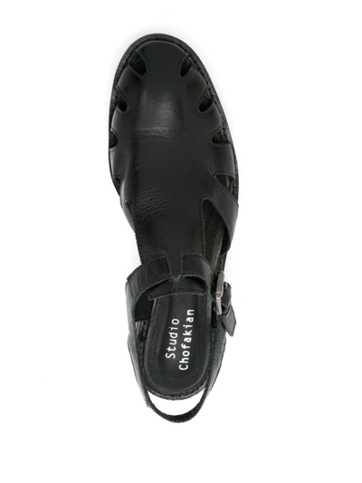 Shop Studio Chofakian Studio 117 55mm Leather Sandals In Black