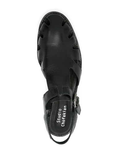 Studio Chofakian Studio 117 55mm Leather Sandals In Black