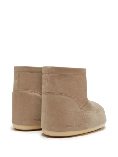 Shop Moon Boot Nolace Low Suede Ankle Boot In Neutrals