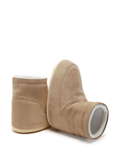 Shop Moon Boot Nolace Low Suede Ankle Boot In Neutrals