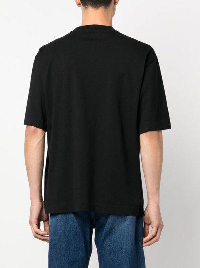 Shop Off-white Bookish Logo-print Cotton T-shirt In Black