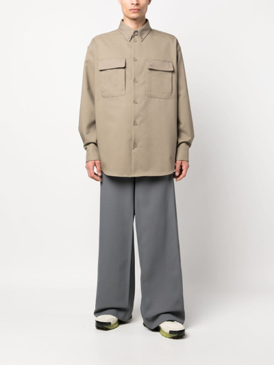 Off-white Long-sleeve Shirt In Green