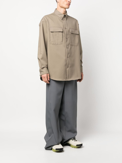 Off-white Long-sleeve Shirt In Green