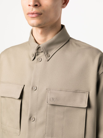 Off-white Long-sleeve Shirt In Green