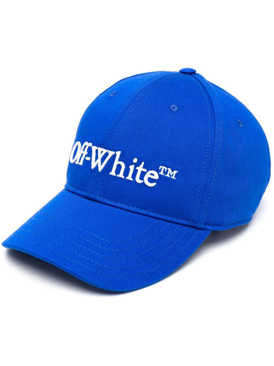 Shop Off-white Bookish Logo-embroidered Baseball Cap In Blue