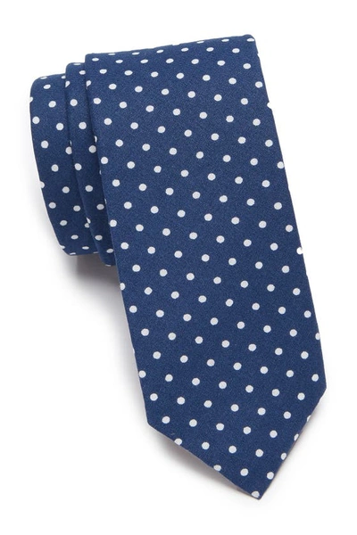Shop Original Penguin Wenson Dot Print Tie In Medium Blue