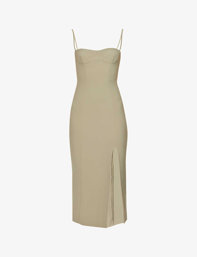 Shop Bec & Bridge Women's Silver Sage Marisol Split-hem Stretch-woven Maxi Dress
