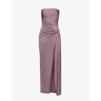 Shop Bec & Bridge Women's Mauve Petra Strapless Stretch-woven Maxi Dress