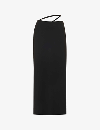 Shop Bec & Bridge Womens Black Zadie Tie-waist Stretch-woven Maxi Skirt