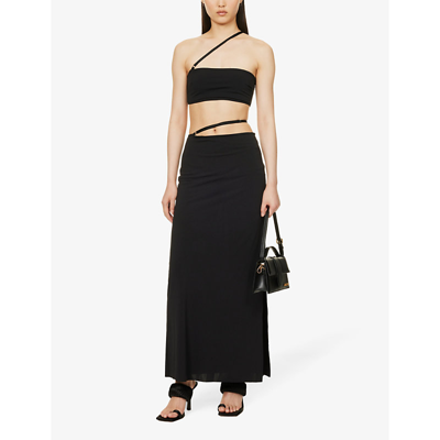 Shop Bec & Bridge Womens Black Zadie Tie-waist Stretch-woven Maxi Skirt