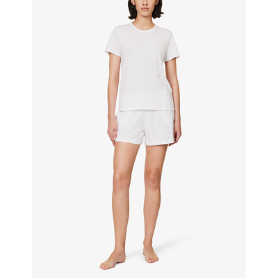 Shop Skin Women's White Casey Drawstring-waist Organic-cotton Shorts