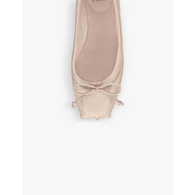 Shop Christian Louboutin Mamadrague Bow-embellished Leather Flats In Leche