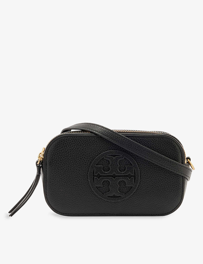 Shop Tory Burch Womens Black Miller Mini Leather Cross-body Bag