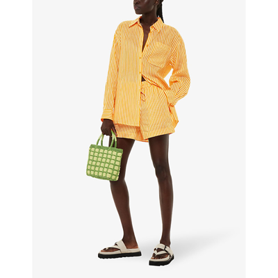 Whistles Womens Multi-coloured Sunshine Stripe Linen And Cotton-blend Shorts In Multi-coloured