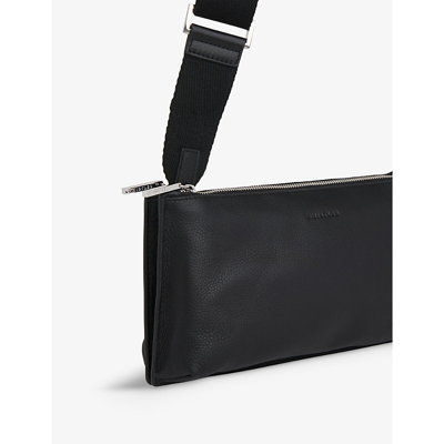 Shop Whistles Women's Black Kai Double-pouch Leather Crossbody Bag