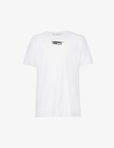 Shop Off-white C/o Virgil Abloh Men's White Black Graffiti Zine Graphic-print Cotton-jersey T-shirt