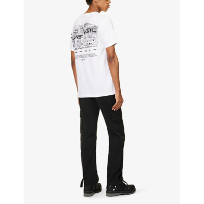 Shop Off-white C/o Virgil Abloh Men's White Black Graffiti Zine Graphic-print Cotton-jersey T-shirt
