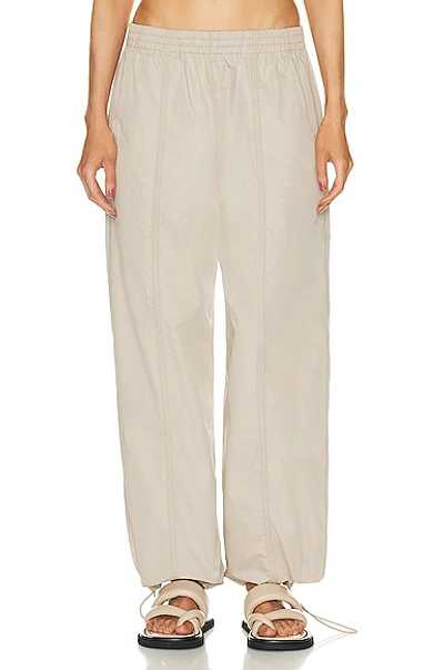 Agolde Dakota Cotton Poplin Track Pants In Truffle