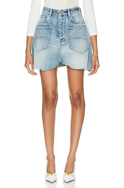 Shop Balenciaga Patched Pocket Skirt In Eco Blue