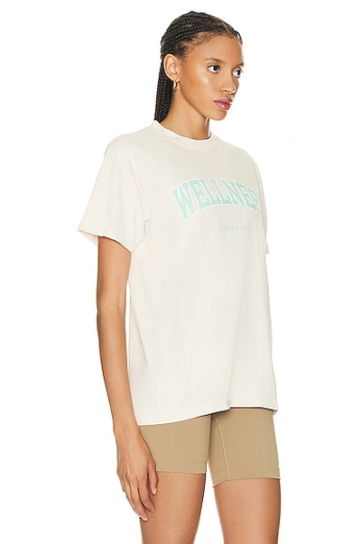 Shop Sporty And Rich Wellness Ivy T-shirt In Cream & Jade