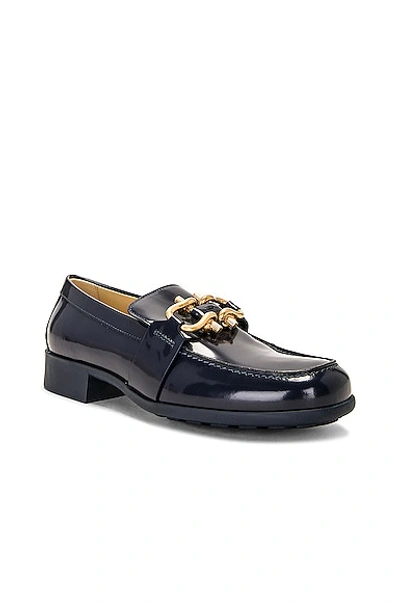 Bottega Veneta Monsieur Calfskin Bit Loafers In Abyss