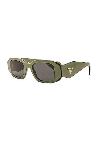 Prada Rectangular Sunglasses In Green