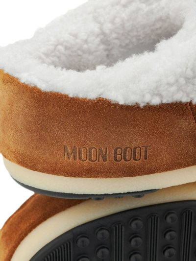 Shop Moon Boot Faux-shearling Lace-up Mules In White
