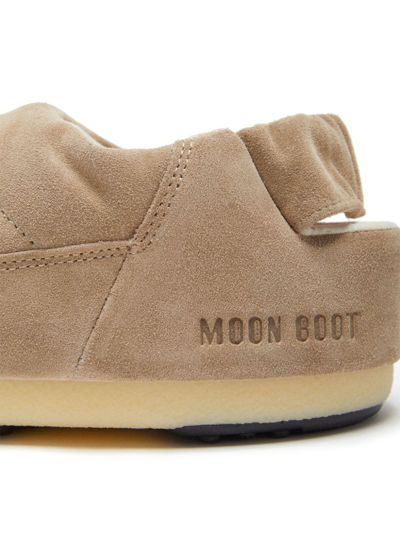 Moon Boot Evolution Suede Slippers In Neutrals