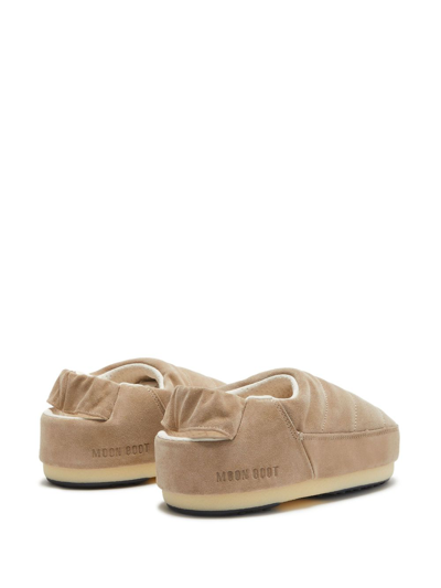 Moon Boot Evolution Suede Slippers In Neutrals