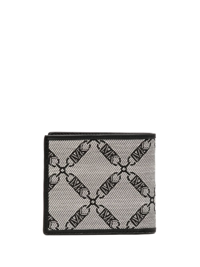Shop Michael Kors Bryant Embroidered-logo Bi-fold Wallet In Grey
