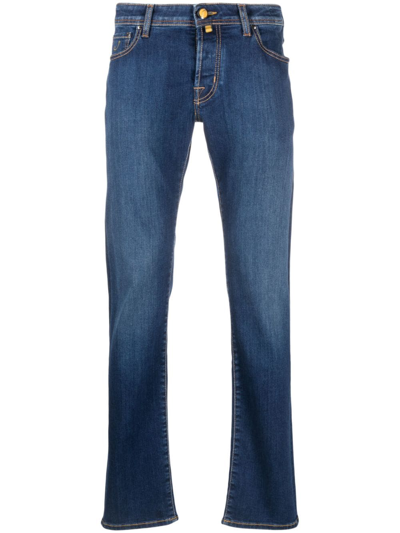 Shop Jacob Cohen Mid-rise Slim-fit Jeans In Blue