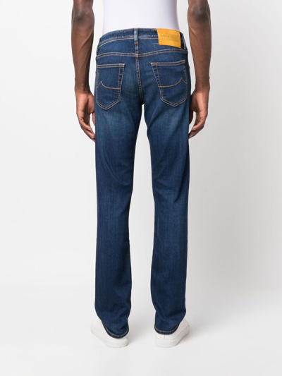 Shop Jacob Cohen Mid-rise Slim-fit Jeans In Blue