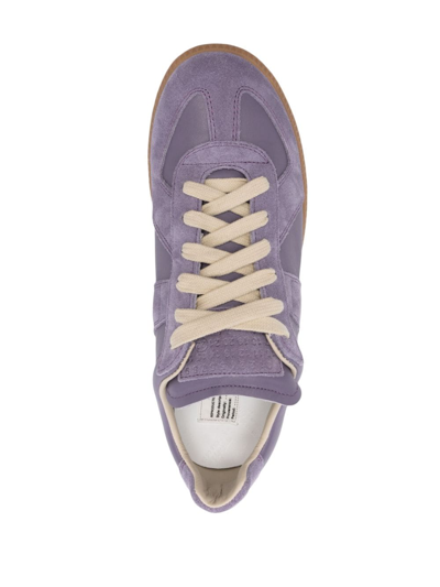 Shop Maison Margiela Replica Leather Sneakers In Purple