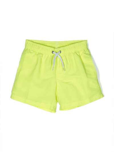 Shop Sundek Tonal-stitching Drawstring Swim Shorts In Yellow