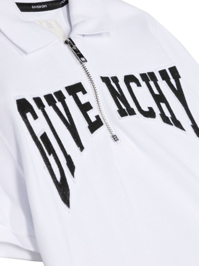 Shop Givenchy Embroidered-logo Cotton Polo Shirt In White