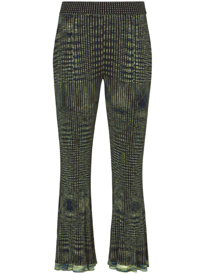 Shop Proenza Schouler White Label Space Dye Ribbed-knit Trousers In Blue