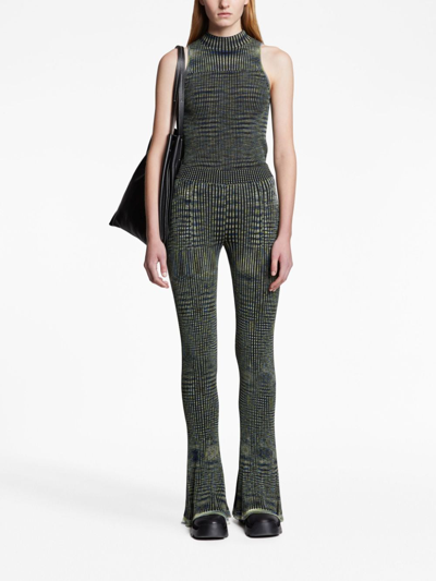 Shop Proenza Schouler White Label Space Dye Ribbed-knit Trousers In Blue