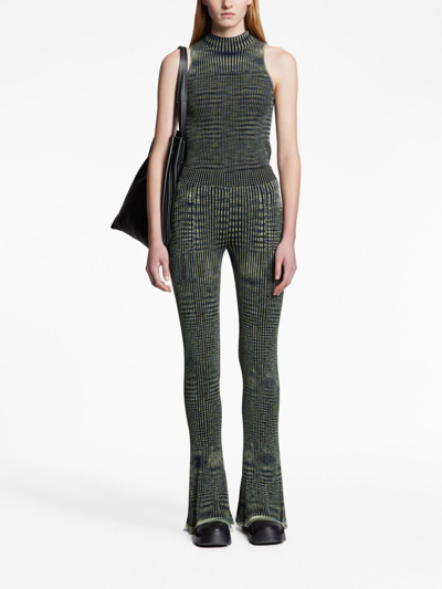 Proenza Schouler White Label Space Dye Ribbed-knit Trousers In Blue