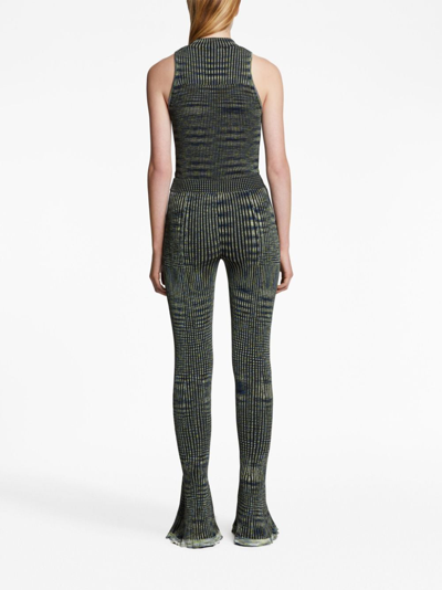 Proenza Schouler White Label Space Dye Ribbed-knit Trousers In Blue