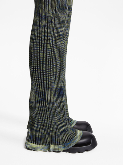 Proenza Schouler White Label Space Dye Ribbed-knit Trousers In Blue