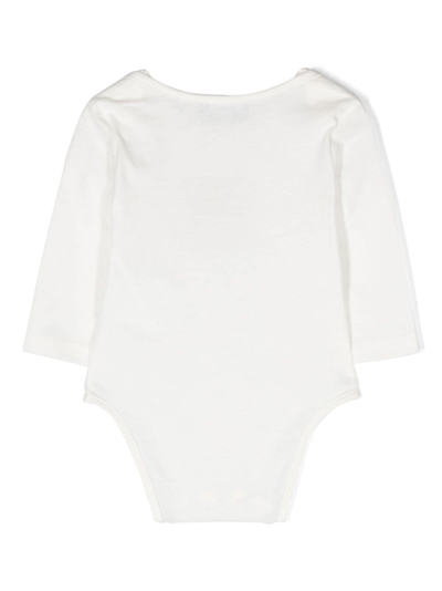 Shop Moschino Leo Teddy-print Cotton Bodysuit In White