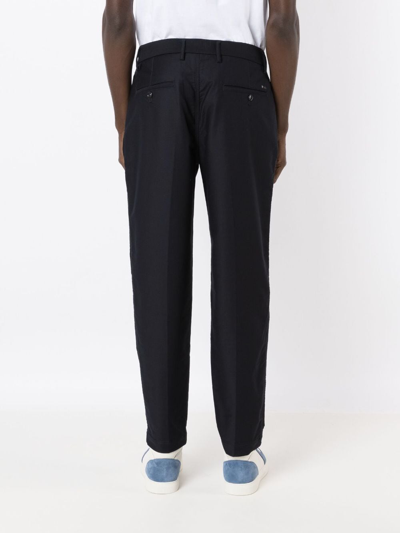 Shop Emporio Armani Straight-leg Tailored Trousers In Blue