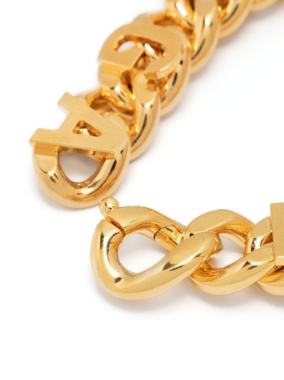 Shop Balenciaga Logo-lettering Chain Bracelet In Gold