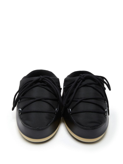 Moon Boot Icon Mule Nylon Slippers In Black