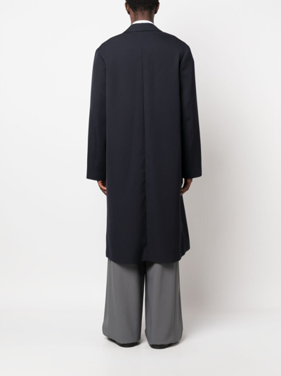 Shop Jil Sander Single-breasted Wool Coat In Blue
