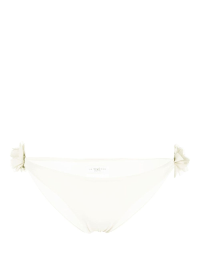 Shop La Reveche Shayna Floral-appliqué Bikini Bottoms In White