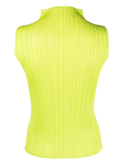 Shop Issey Miyake New Colorful Basics 3 Sleeveless Top In Green