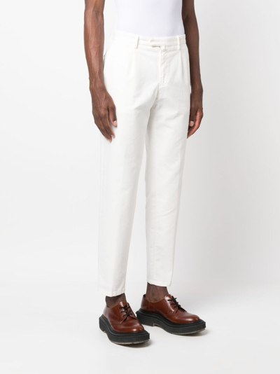 Shop Briglia 1949 Pleated Chino Trousers In White